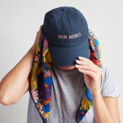 Casquette unisexe brodée Non Merci - Bleu Marine