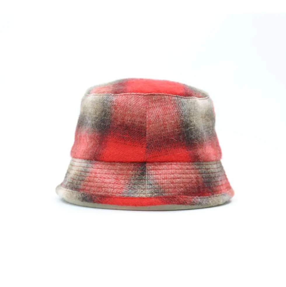 Câbleami - Chapeau 70s Wool Shaggy Check - Rouge