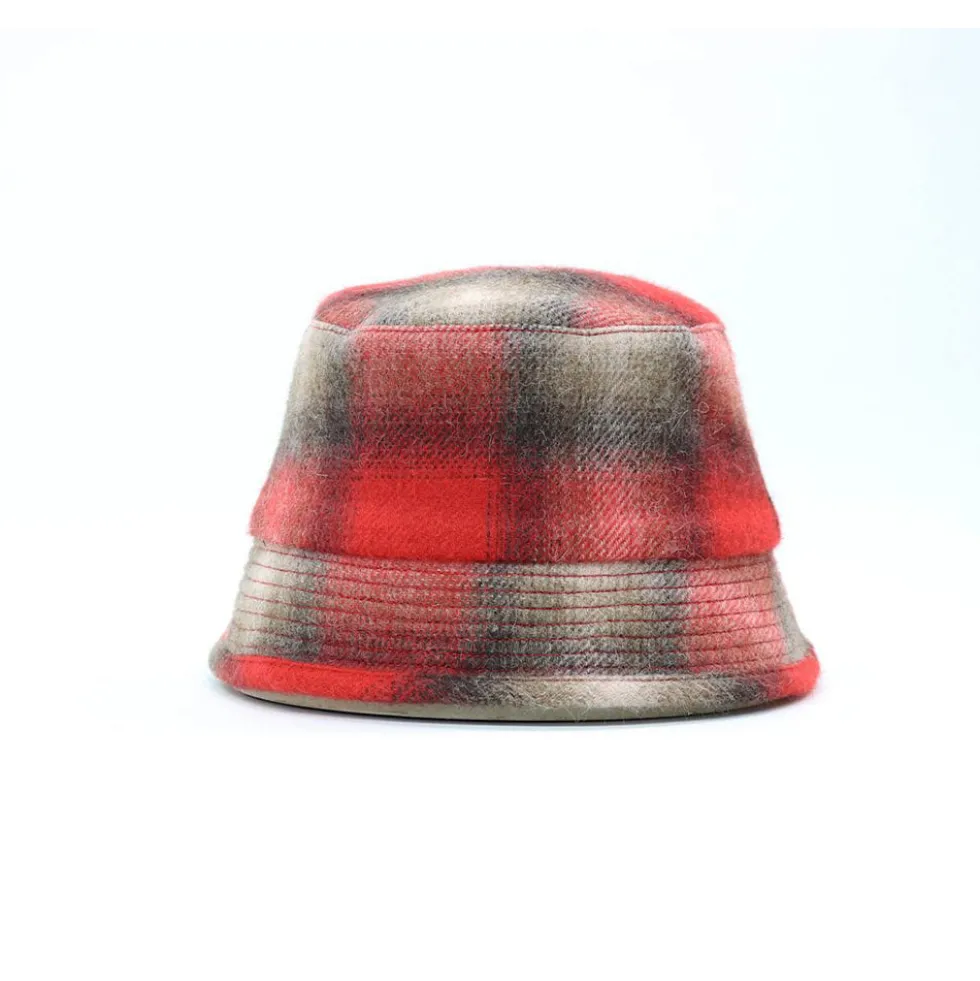 Câbleami - Chapeau 70s Wool Shaggy Check - Rouge