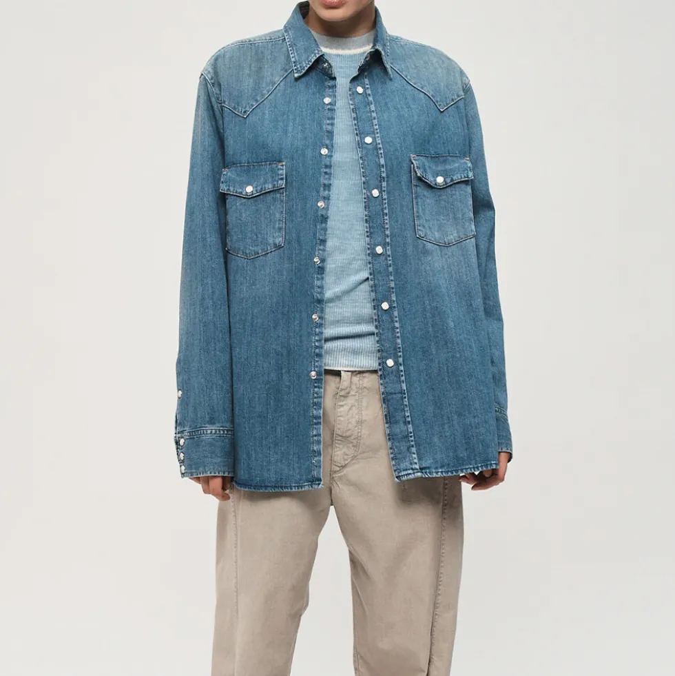 6397 - Chemise Denim Western - Light Ash Blue