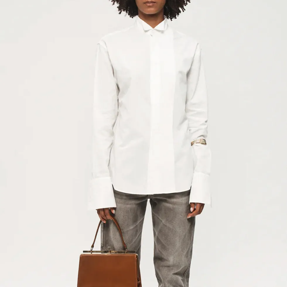 6397 - Chemise Micro Pleat Formal - Blanc