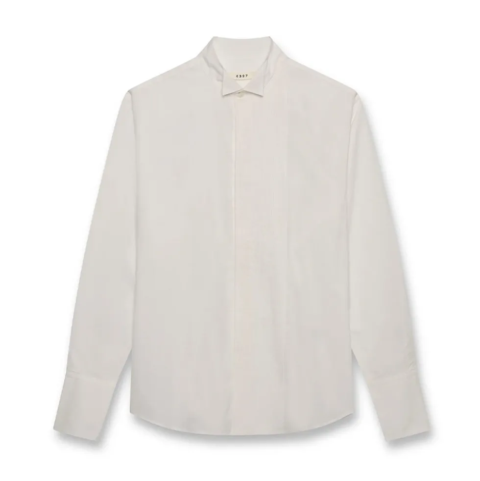 6397 - Chemise Micro Pleat Formal - Blanc