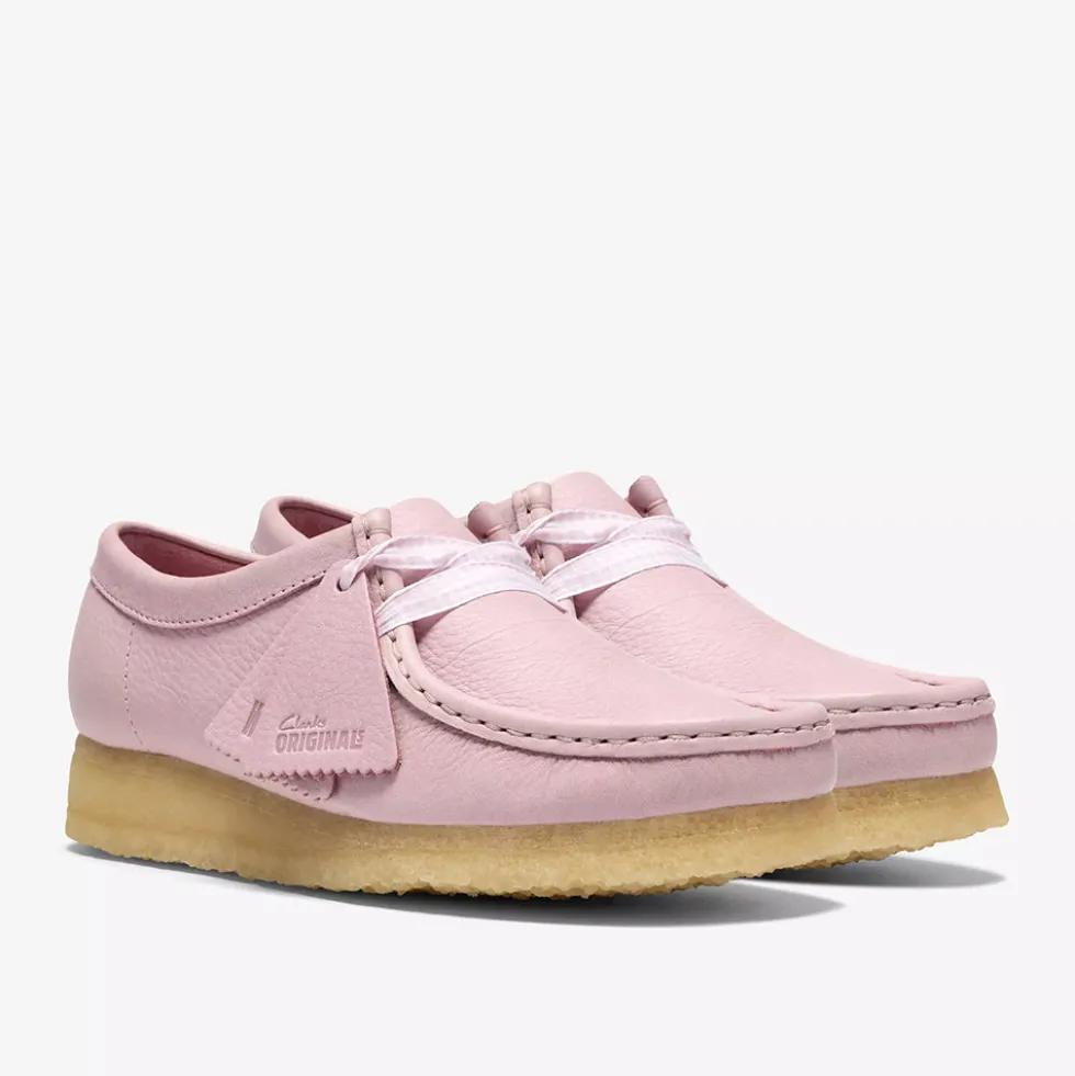 Clarks - Wallabee - Cuir Rose Bébé