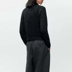 Cordera - Cardigan Polo Moucheté - Noir