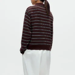 Cordera - Cardigan Polo Rayures - Marron
