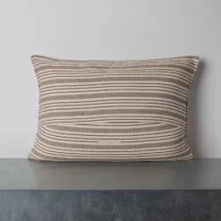 Coussin en coton - Rayures Chocolat