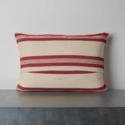 Coussin en coton - Rayures Rouges