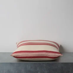 Coussin en coton - Rayures Rouges