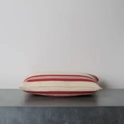 Coussin en coton - Rayures Rouges