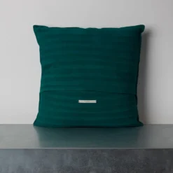 Coussin en coton - Rayures Vertes
