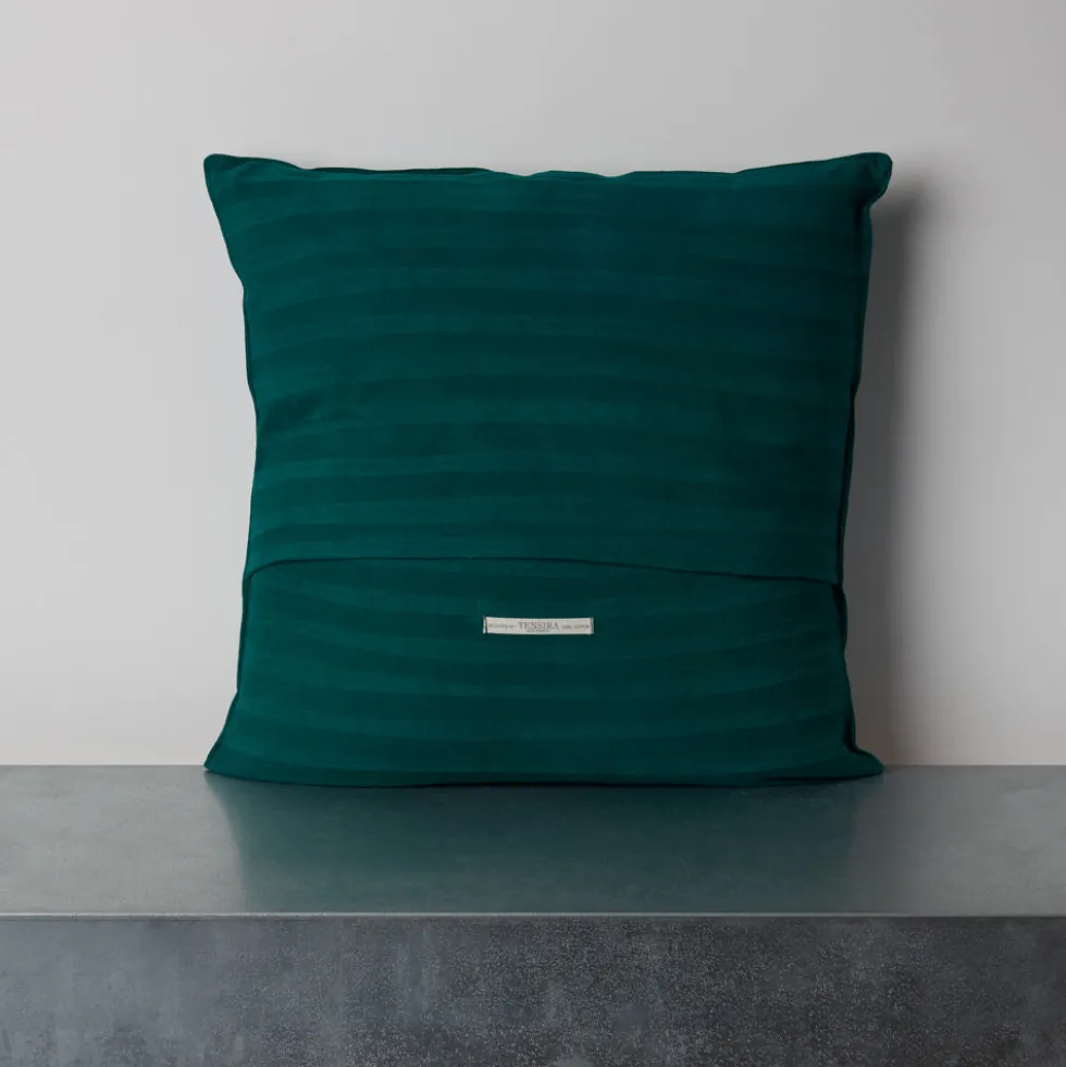 Coussin en coton - Rayures Vertes