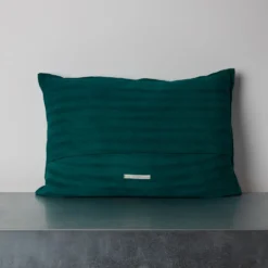 Coussin en coton - Rayures Vertes
