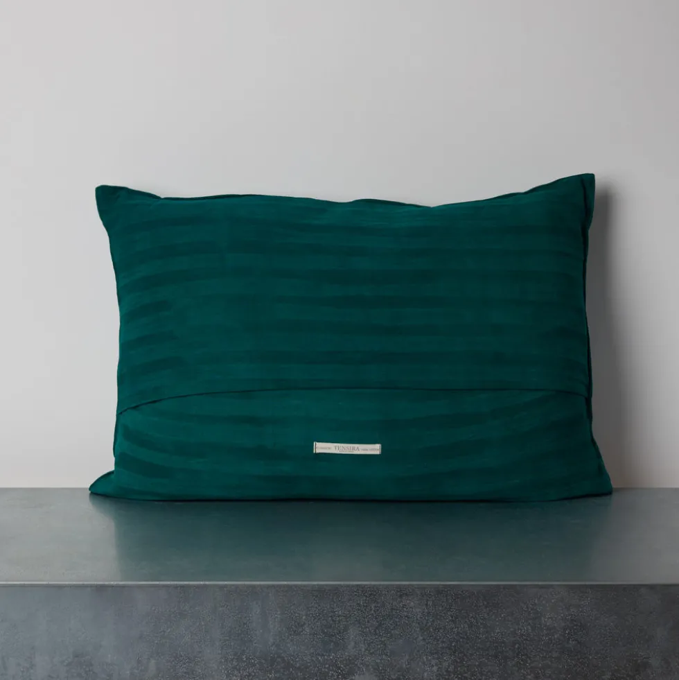 Coussin en coton - Rayures Vertes