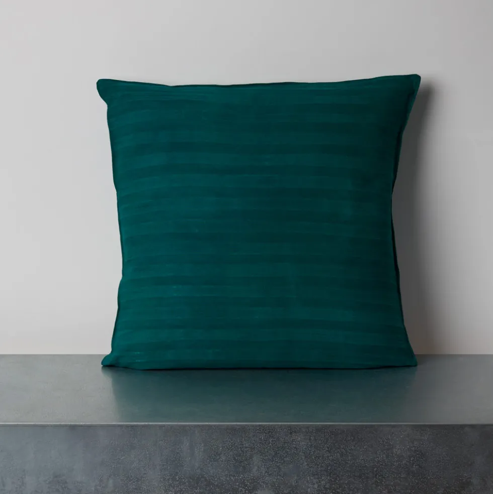 Coussin en coton - Rayures Vertes