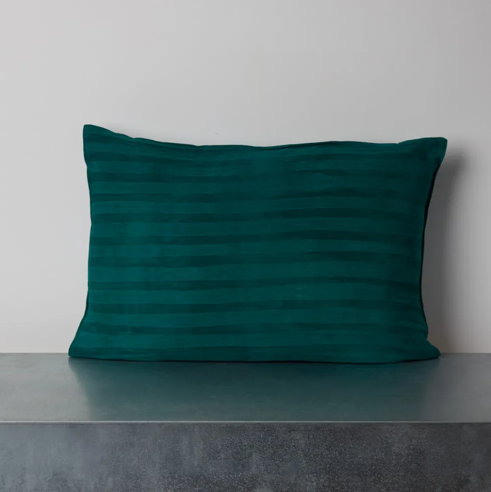 Coussin en coton - Rayures Vertes