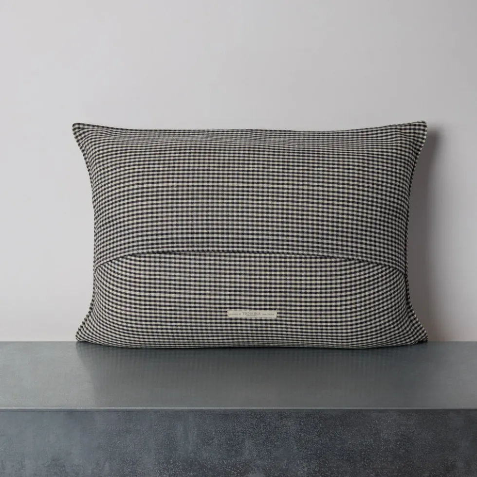 Coussin en coton - Vichy Noir & Blanc