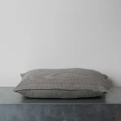 Coussin en coton - Vichy Noir & Blanc