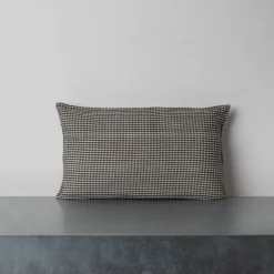 Coussin en coton - Vichy Noir & Blanc