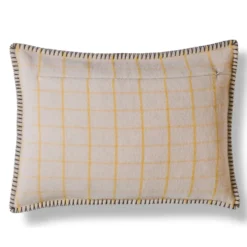 Coussin Merci - Carreaux Jaune Asahi