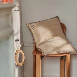 Coussin Merci - Carreaux Jaune Asahi
