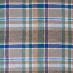 Coussin rectangle en lin lavé - Carreaux Bibliothèque