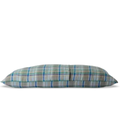 Coussin rectangle en lin lavé - Carreaux Bibliothèque