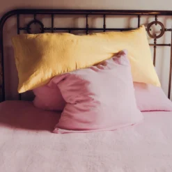Coussin rectangle en lin lavé - Jaune Citronnade