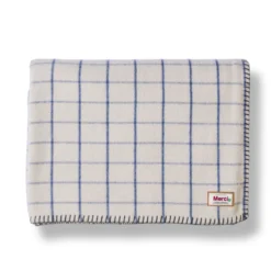 Couverture Merci - Carreaux Bleu Shibori