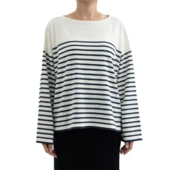 C.T.plage - Pull Col Rond - Rayures Marine