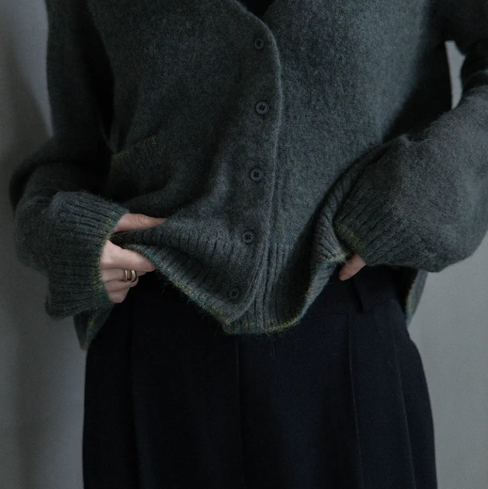 C.T.plage - Pull Col V Cardigan - Kaki