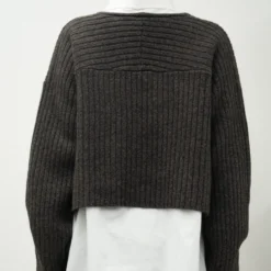 C.T.plage - Pull Col V Longsleeve Rib - Marron
