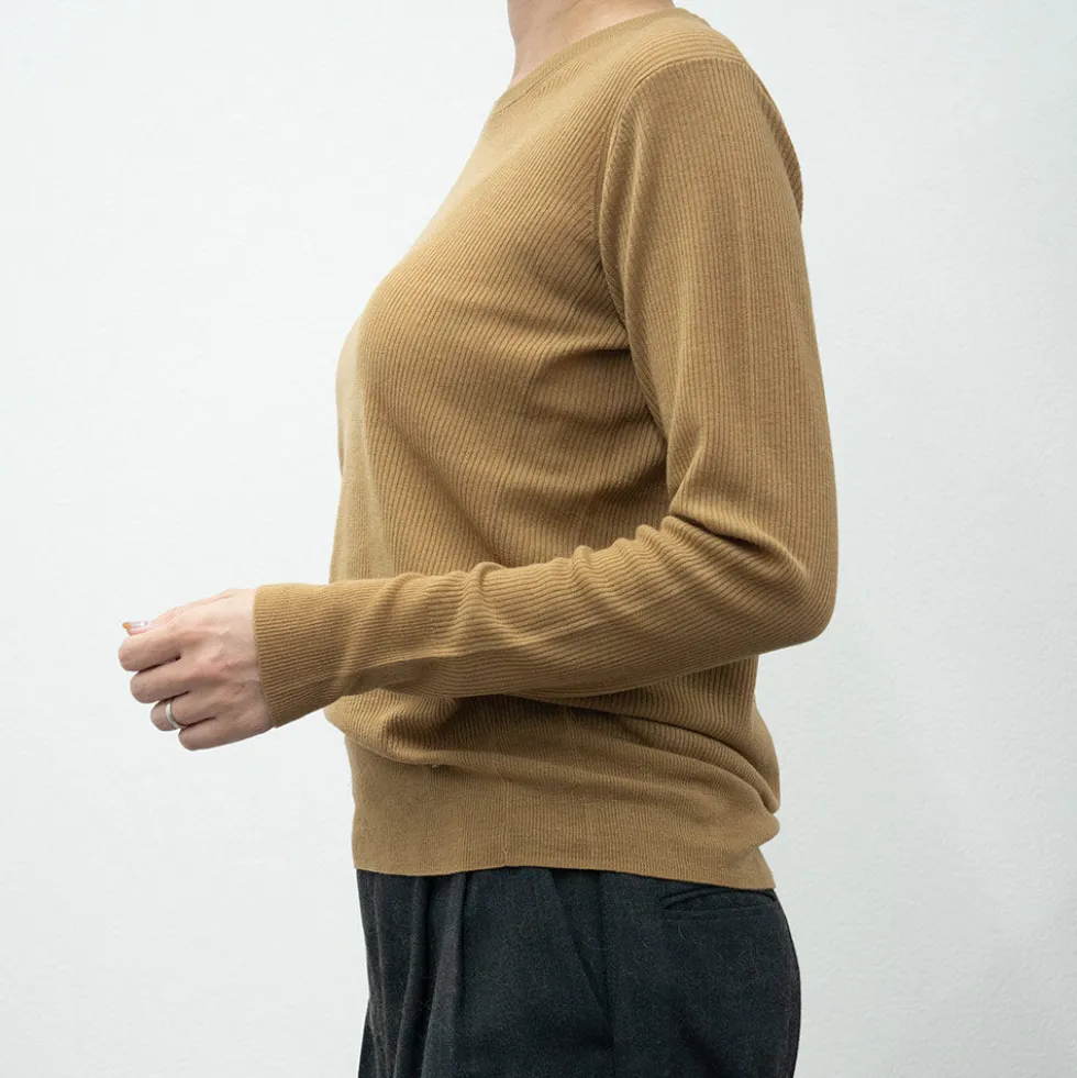 C.T.plage - Pull Round Longsleeve Rib - Camel