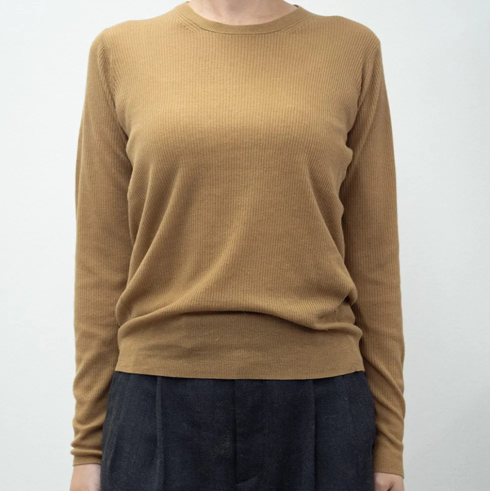 C.T.plage - Pull Round Longsleeve Rib - Camel
