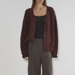 Deiji Studio - Cardigan Flounce - Burgundy