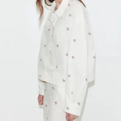 Deiji Studio - Ensemble Boxy Long - Rayures Florales