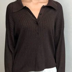 Deiji Studio - Polo Knit - Dark Almond