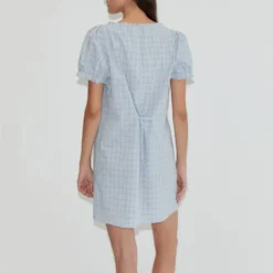 Deiji Studio - Robe Courte Boutonnée - Carreaux Bleu