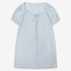 Deiji Studio - Robe Courte Boutonnée - Carreaux Bleu