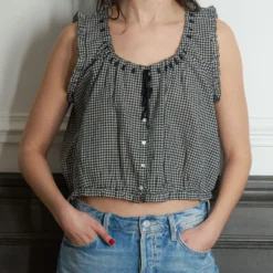 Dôen - Top Traveler - Noir Gingham