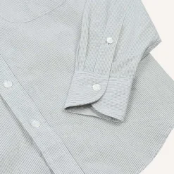 Drake's - Chemise à Col - Blanc Rayé
