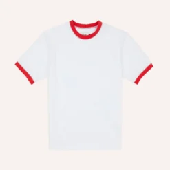Drake's - T-Shirt Accent Ringer - Blanc Orange