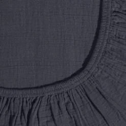 Drap-housse en gaze de coton - Gris Fusain