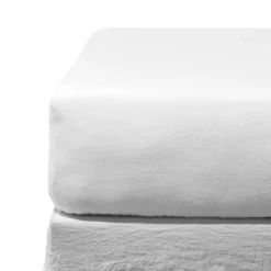 Drap-housse en lin lavé - Blanc Optique