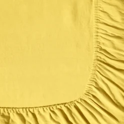 Drap housse en lin lavé - Jaune Citronnade
