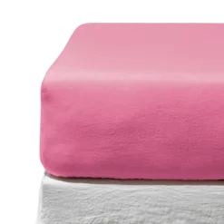 Drap-housse en lin lavé - Rose Garance