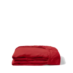 Drap-housse en lin lavé - Rouge Vermillon