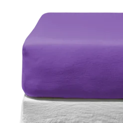 Drap housse en lin lavé - Violet Orage
