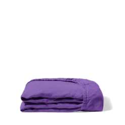 Drap housse en lin lavé - Violet Orage