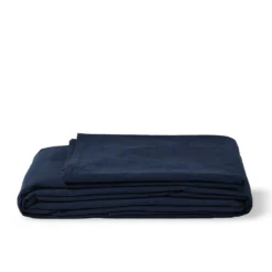 Drap-housse en percale de coton - Tataki Bleu Nuit