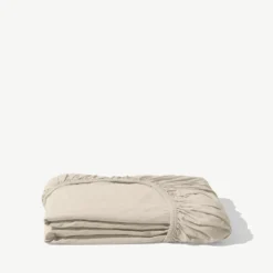 Drap-housse en percale de coton - Beige Dune
